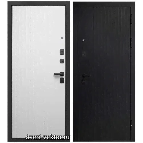 Входная дверь Ferroni, 9 см Вертикаль, черный сатин / белый эмалит-0